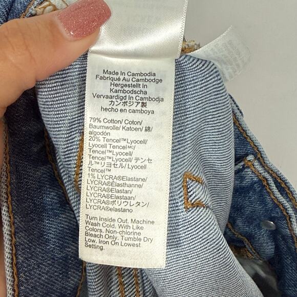 J Crew Essential Straight Jeans Size 28 Blue Denim Button Fly Frayed Hem Stretch - Picture 11 of 12